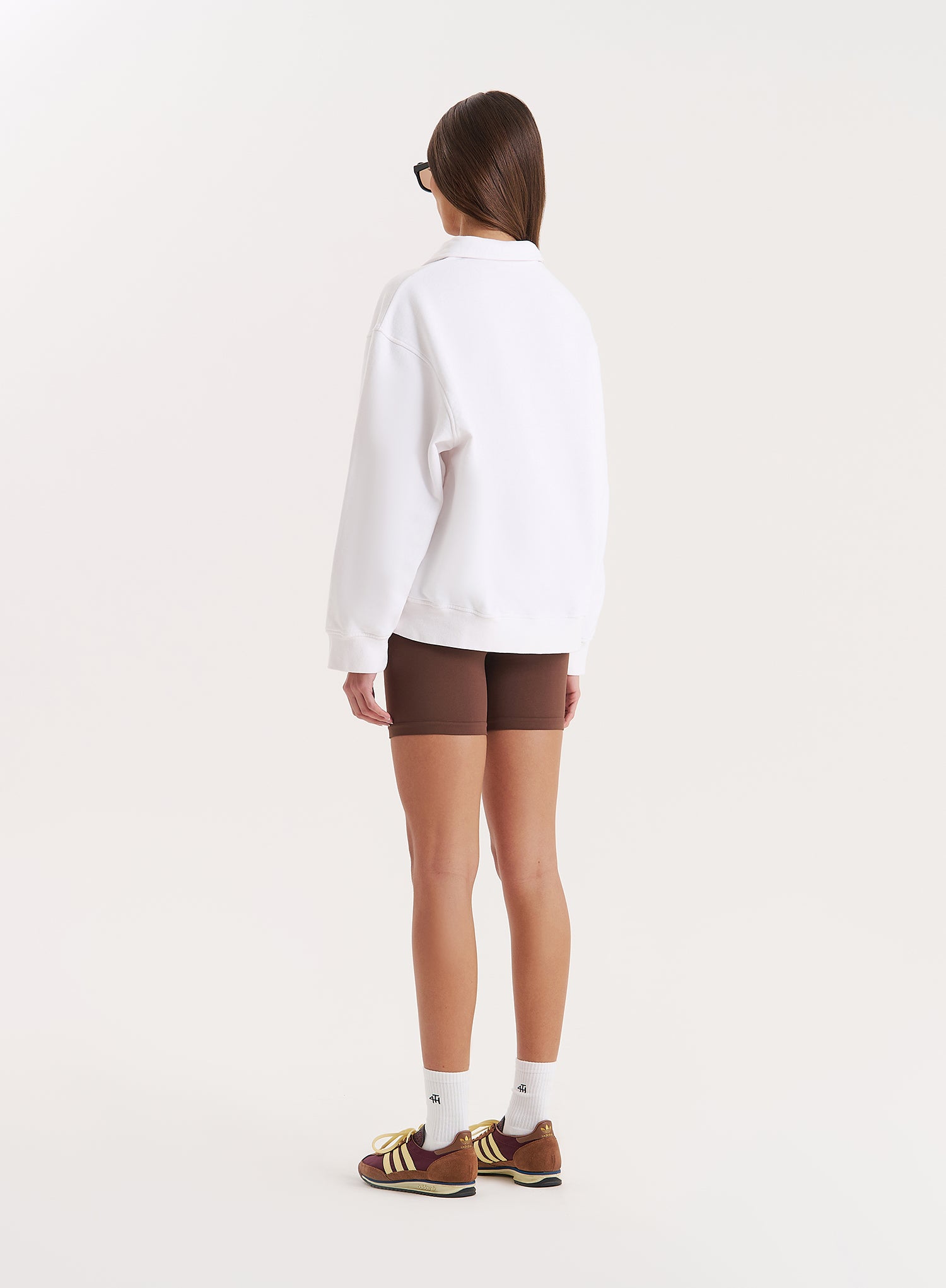 White Branded Polo Sweatshirt